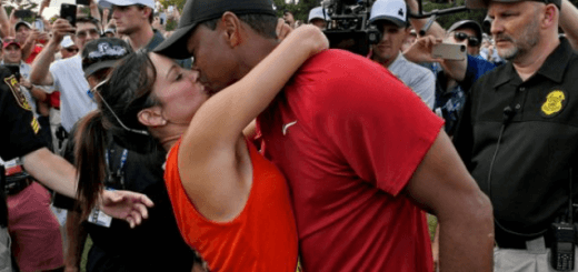 Tiger Woods kissing Erica Herman