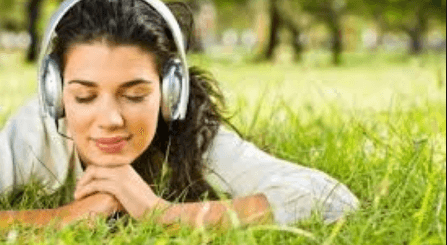 The image shows the effects of soothing music, relaxing and refreshing