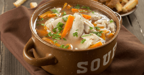 Vegetable and chicken hot soup