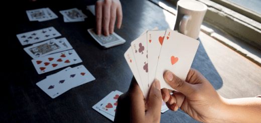 A game of cards taking place